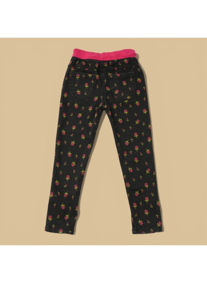 MARWAN Girls Printed Long Pant with Rib Waist and Drawstring - Image 2